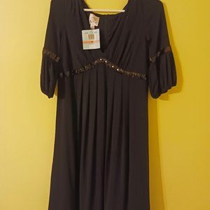 Suzi Chin Maggy Boutique Black dress with black sequin trim